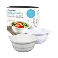 ราคา ชามไมโครเวฟ หม้อไมโครเวฟ ชุด 3 ชิ้น สำหรับต้มและอุ่นอาหารในไมโครเวฟ 0 9 ลิตร Micron Ware 5089 (21246974343)