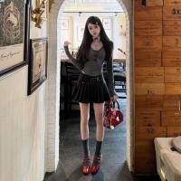 ราคา เสื้อยืดแขนยาวทรงสลิมฟิตพร้อมโบว์ผีเสื้อ ชุดชั้นในลายลูกไม้ ทรงเข้ารูป ทรงเข้ารูป แขนยาว คอวี เสื้อผ้าทำงานฤดูใบไม้ร่วง (23064572072)