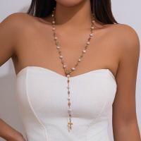 ราคา สร้อยคอยาวสีทองแบบวินเทจปรับได้สร้อยคอจี้ไม้กางเขนเพชรเทียมฝังเพชรหรูหราสำหรับผู้หญิง (23283919162)