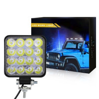 ราคา ไฟทรงสี่เหลี่ยมขนาดเล็ก LED 16LED 48W 9 30V ไฟเสริมทางวิบากไฟอัตโนมัติฟลัดไลท์สำหรับรถบรรทุก SUV 48W 9 30V (23053512814)