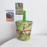 ราคา กระเป๋าผ้าใบเบาๆกระเป๋าทรงกระบอกสไตล์จีนภาพสีน้ำมันแวนโก๊ะกระเป๋าผ้าใบทรงจีบแบบถือกระเป๋าคุณแม่สไตล์เกาหลีสำหรับสาวๆปิ่นโต (21608718210)