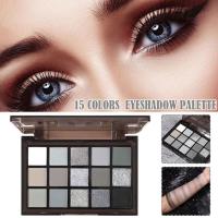 ราคา 15 Color Eyeshadow Palette Dark Gray Smoky Eye Makeup Shadow Pearlescent H4M9 Eye Matte (21868359897)
