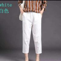 ราคา กางเกง 7 ส่วน ผู้หญิง ผ้าลินิน กางเกงผ้าฝ้ายผสมผ้าลินิน สาวอวบ เอวใหญ่สุด 37 เอวเล็ก 26 สะโพก ไม่เกิน44 กางเกงแฟชั่นสาวอวบอ้วน (9743311510)