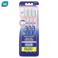 Oral-B ออรัลบี แปรงสีฟัน รุ่นซอฟท์แอนด์สลิม แพ็ค 2 ฟรี 1 คละสี