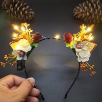 ราคา พร้อมส่ง ที่คาดผมคริสมาสต์ LED มงกุฎคาดผม เขากวาง ประดับดอกไม้ เครื่องประดับผมคริสต์มาส เรืองแสง ตกแต่งคริสต์มาส (23195639971)