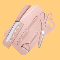 ราคา ชุดมีด5ชิ้น พร้อมเขียง ที่ปลอกผลไม้ กรรไกร มีดปลอกเปลือกมีดหั่น ชุดมีดพร้อมเขียง มีดสีพาสเทล (22334514310)