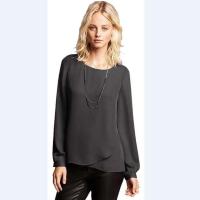 ราคา เสื้อยืดแขนยาวผ้าชีฟองบางคอตั้งสไตล์ Banana Republic สำหรับผู้หญิง เสื้อเชิ้ตแขนยาวทรงสลิมฟิต ทรงปกติ โพลีเอสเตอร์ 100 (23218189413)