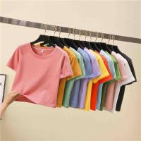 ราคา พร้อมส่ง เสื้อครอปแขนสั้นแนวสปอร์ต ผ้ายืด ใส่สบาย ทรงสวย แมทได้หลายแนว เสื้อครอปท็อป เสื้อครอปทับสปอร์ตบรา (17430802652)