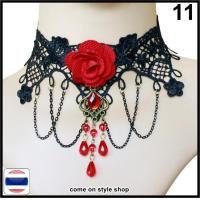 ราคา สร้อยคอโชคเกอร์ผ้าลูกไม้แนวโกธิค วินเทจ วิคตอเรีย สร้อยคอออกงาน การแสดง Gothic Lace Choker Necklace Pendants Collar Victorian Vintage พร้อมส่งจากไทย (5048770311)