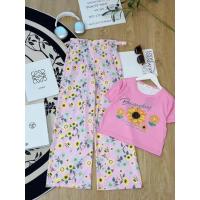 ราคา ชุดเชต 2 ชิ้น เสื้อครอปสกรีนลายดอกทานตะวัน กางเกงขายาว กมาก สีสัน สดใสเวอร์ ใช้ผ้าดี เอฟค่า ระบุสีชมพู เหลือง (22815047810)