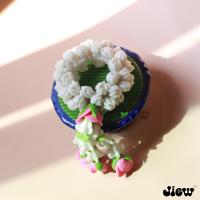 ราคา พานพวงมาลัยดินปั้นมะลิอุบะชมพูดินปั้น ขนาด 2 5 นิ้ว (17782637393)