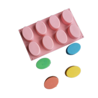 ราคา โมล Mold แม่พิมพ์ซิลิโคน ทำวุ้น ขนม สบู่ งานdiy รูปวงรี 8 ช่อง น้ำหนักสบู่ 90 G (10665524608)