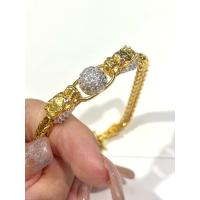 ราคา สร้อยข้อมือมังกรคาบแก้วทองแท้ชุบทอง 5 ไมครอน ประดับเพชรสวิช ราคาถูก (21378074773)