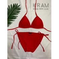 ราคา ชุดว่ายน้ำบิกินี่ผูกคอผูกหลังมีฟองน้ำM 2XL (10497663492)