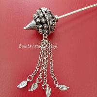 ราคา เครื่องประดับชุดไทยสีเงินรมดำล้านนา ชุดเซ็ท 6 ชิ้น D001 (16517102082)