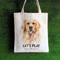 ราคา กระเป๋าผ้า เปลี่ยนชื่อได้ ลายน้องหมา สุดน่ารัก กระเป๋าชอปปิ้งลายน้องหมา (8313727433)