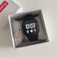 ราคา จัดส่งในกทม นาฬิกาข้อมืออิเล็กทรอนิกส์ นาฬิกาแฟชั่น สำหรับผู้ชายและผู้ นาฬิกาข้อมืออิเล็กทรอนิกส์ LED ทรงสี่เหลี่ยม (22448528346)