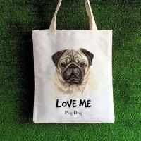 ราคา กระเป๋าผ้า เปลี่ยนชื่อได้ ลายน้องหมา สุดน่ารัก กระเป๋าชอปปิ้งลายน้องหมา (8313727426)