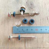 ราคา สกรูปลายสว่าน HSD แหวนยาง 5 8 6นิ้ว 16 150มิล ชุปรุ้ง นอตยึด สกรูยิงหลังคา กระเบื้อง ลอนคู่ แปเหล็ก สกรูหัวบล็อคยิงเหล็ก ส่งไว Z (9631995955)