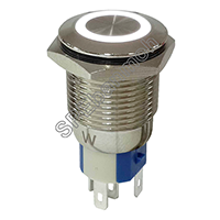 ราคา 1 ชิ้น GQ16 E D สวิทช์เหล็ก กดติด ปล่อยดับ ไฟวงรอบ 220V White สีขาว สวิทช์เหล็ก สวิทช์โรงงาน สวิทช์คอนโทรล สวิทช์ไฟวงรอบ สวิทช์ไฟโชว์ สวิทช์ปุ่มโลหะ สวิทช์มีไฟ กดติด ปล่อยดับ สวิทช์เหล็กมีไฟ สวิทช์ 5