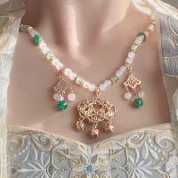 ราคา NCUMBE สร้อยคอแบบโซ่ สร้อยคอ Hanfu โบราณ ดอกไม้ประดับดอกไม้ สไตล์จีนจีน Ruyi Pearl Choker ของเก่าแบบโบราณ กระดิ่งมีกระดิ่ง จี้ล็อคอายุยืน อุปกรณ์เสริม Hanfu (22136735549)