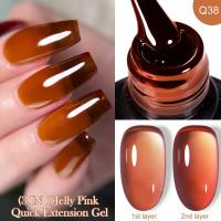 ราคา LILYCUTE เจลทาเล็บเจลต่อเล็บเร็วสีชมพูเจลลี่และสีแดงขนาด7มล เจลทาเล็บอะคริลิคใสสร้างน้ำยาเคลือบเล็บรังสี UV แบบกึ่งถาวร (21186480507)