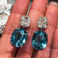 ราคา ต่างหูเพชรสี่เหลี่ยมขนาดใหญ่ต่างหูพลอยเทียมต่างหูคริสตัลสีน้ำเงินนกยูงสวยสำหรับผู้หญิง (18527157769)