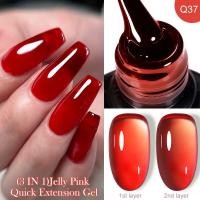 ราคา LILYCUTE เจลทาเล็บเจลต่อเล็บเร็วสีชมพูเจลลี่และสีแดงขนาด7มล เจลทาเล็บอะคริลิคใสสร้างน้ำยาเคลือบเล็บรังสี UV แบบกึ่งถาวร (21186480506)