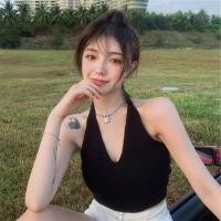 ราคา สายเดี่ยวใส่ด้านในแบบสั้นคอวีสาวแซ่บเสื้อกล้ามคล้องคอสไตล์ออริจินัลใส่ช่วงฤดูร้อนสำหรับผู้หญิงเสื้อใส่ด้านนอกโชว์สะดือใส่แล้วดูผอมเพรียวหลังสวย (21919205368)