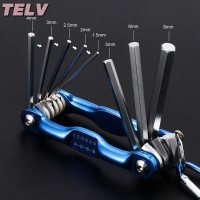 ราคา TELV ชุดประแจหกเหลี่ยมพับได้แบบพกพาเครื่องมือซ่อมประแจไขควงหัวหกเหลี่ยม (22569748021)