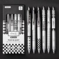 ราคา 6ชิ้น0 5มม หมึกดำพอร์ทัลนักเรียนเรียบง่ายชุดปากกาเจลปากกาลูกลื่นแบบกดหัวปากกาเซนต์ (18196632301)