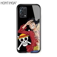 ราคา Hontinga เคสโทรศัพท์ OPPO A95 4G สำหรับชายหญิงเคสฝาหลังกระจกนิรภัยเทมเปอร์มันวาวลายตัวการ์ตูนลูฟี่ขอบนุ่มหรูหรา (11129832088)
