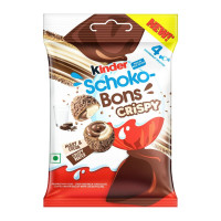 ราคา Kinder schoko bons crispy น้ำหนัก 22 4g ในถุงมี 4ห่อแยกชิ้น สินค้านำเข้าจากอินเดีย BBF 17 05 25 (23228169578)