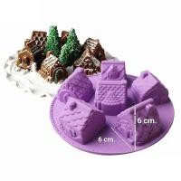 ราคา แม่พิมพ์ซิลิโคน รูปบ้าน 6 ช่อง 6 แบบ (21200846626)