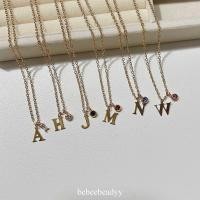 ราคา สร้อยคอตัวอักษร A Z และจี้เพทาย Gold Silver ไม่ลอกดำ (22774390957)