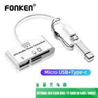 ราคา FONKEN เครื่องอ่านการ์ดสามอิน1Type C Micro USB SD TF โทรศัพท์มือถือ OTG อะแดปเตอร์โฮสต์สำหรับ Samsung Galaxy S4 S2 S3 Note 2แท็บเล็ต (17714841160)