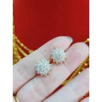 ราคา ต่างหูทองไมครอน ต่างหูทองชุบ เศษทองคำแท้สร้อยหุ้มทอง ชุบทอง 24K ไม่ลอก ไม่ดำ (19818079313)