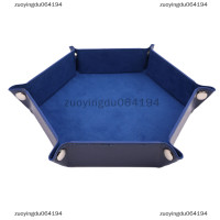 ราคา zuoyingdu064194 ถาดลูกเต๋าพับได้กล่อง PU หนังพับหกเหลี่ยมเหรียญถาดลูกเต๋าเกม (20364200076)