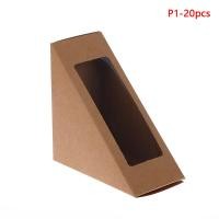 ราคา MIANZE4 กล่องบรรจุภัณฑ์แซนวิช20ชิ้นกล่องกระดาษห่อขนมอบขนมปังปิ้งกล่องกระดาษห่อแซนวิช (22573402523)