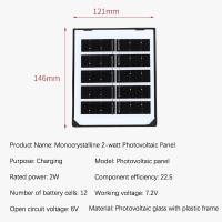 ราคา AGBBG แผงเซลล์แสงอาทิตย์แบบโมโน2W 3W 7 2V สำหรับชาร์จแบตเตอรี่แบบ DIY แหล่งจ่ายไฟของเล่นพลังงานจากแผงเซลล์แสงอาทิตย์ (22999975048)