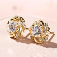 ราคา Huitan Dainty Gold สี Cubic Zirconia ต่างหูแฟชั่นผู้หญิงหดออกแบบเจ้าสาวงานแต่งงานต่างหูเครื่องประดับ (22915232179)
