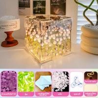 ราคา ทิวลิปไฟกลางคืน กระจกดอกทิวลิปโคมไฟ สามมิติดอกไม้ Night Light Handmade DIY LED บรรยากาศแสงตกแต่งบ้านของขวัญ (23057867696)