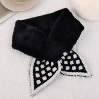 ราคา ผ้าพันคอขนเฟอร์เทียมสำหรับผู้หญิงผ้าพันคอปกคออุ่นผ้ากำมะหยี่ขนยาวผ้าพันคอถักผ้าพันคออเนกประสงค์ผ้าพันคอจุดแฟชั่น (20680636159)