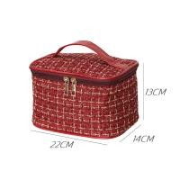 ราคา กระเป๋าเครื่องสําอางค์ ผ้าทวีต สไตล์เกาหลี หูหิ้วหนัง PU พกพาได้ จุได้เยอะ น้ำหนักเบา ที่เก็บแปรงแต่งหน้า จัดระเบียบ (23344405328)