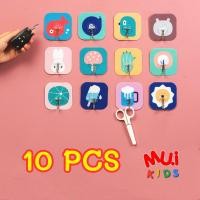ราคา muikids 10 ชิ้น C HOOK ตะขอติดผนังลายการ์ตูน สุ่มลายน่ารัก minimal ที่แขวนติดผนัง (3900754820)