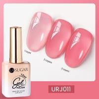ราคา UR SUGAR 15ml Gel Nail Art Polish Jelly Nude Pink Bright Color Gel Top Coat Semi permanent Varnish Soak Off UV LED Gel Manicure (22436820728)