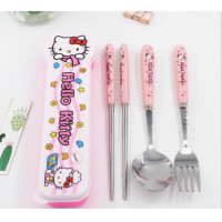 ราคา ชุดช้อนส้อมตะเกียบพร้อมกล่องคิตตี้ (9167947794)