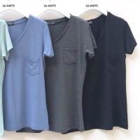 ราคา เสื้อเรย่อนคอวี เสื้อยืดผ้าเรย่อน มีกระเป๋าหน้า เสื้อยืดสวยๆ เสื้อยืดน่ารัก (9170783798)