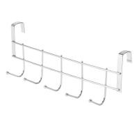 ราคา Over the Door 5 Hooks Home Bathroom Organizer Rack Clothes Coat Hat Towel Hanger Stainless Steel Good Load Bearing (23038190594)