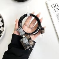 ราคา 20W พร้อมส่ง พร้อมส่ง ชุดแต่งสายชาร์จลายการ์ตูน เคสหัวชาร์จ (22811460374)